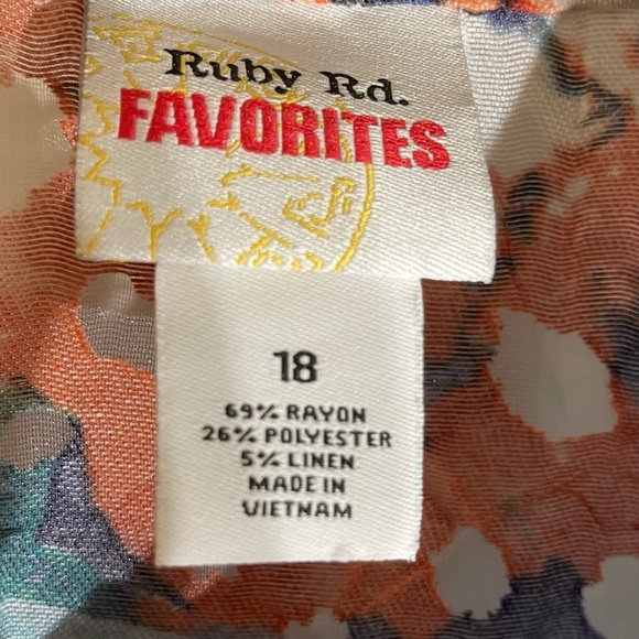 Ruby Rd Sheer Lace Floral Blouse size 18 Boho Hippie Vintage Y2K Artistic - Picture 6 of 13